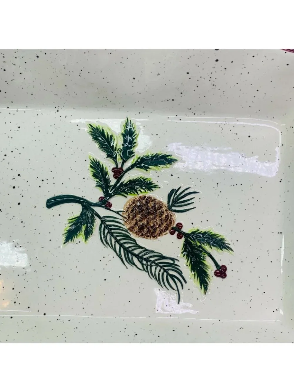 Hobby Lobby CHRISTAMAS TRADITION 2013 Rectangle Speckled Large 4 Qt Baking Pan